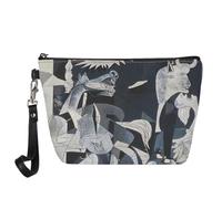 Buxolandt Makeup Zipper Travel Cosmetic Oil Painting Printed Case Pouch Purse Cosmetics Organizer Great Gifts for Women, Picasso Guernica, One Size, Portable Cosmetic Bag