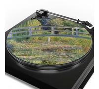Buxolandt Monet Japanese Bridge Turntable Mat,Slipmat for Vinyl LP Record Player Pad Reduce Static and Nosiy Enhance Sound Mat Turntable Platter Pad Green