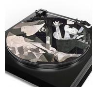 Buxolandt Picasso Guernica Rubber Turntable Mat, 12in Reduces Vibration Record Mat Non Slip Anti-Static Turntable Platter Pad for Universal LP Record Player Grey