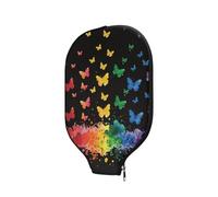 Buxolandt Pickleball Paddle Travel Case 29x22cm - Splash Ink Butterfly Pattern Print Water-Resistant Cover, Fits in Backpacks, Lightweight & Durable for On-the-Go Players