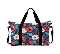 Buxolandt Rainforest Floral Leaf Print Weekender Bag with Adjustable Shoulder Strap - 56x16x33cm Carry-On Luggage, Side Zippered Pockets, Durable Lightweight & Spacious for Travel Gym Daily Use