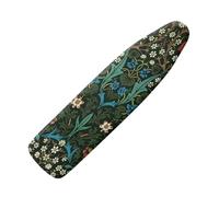 Buxolandt Retro Green Leaf Floral Print Ironing Board Cover 135x45cm, Iron Board Cover with Nose Pocket, Nylon Buckle Fastening Stain Resistant Scorch Resistant,Protection Covers with Elastic Edge