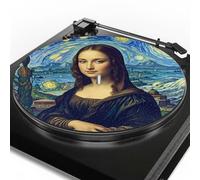 Buxolandt Starry Night Mona Lisa Turntable Slipmats, Anti-Slip, Anti-Static Record Player Mat Protects Lp Vinyl Records And Enhances Sound Blue