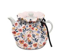 Buxolandt Tea Cosy for 0.5-1 L Teapot,Watercolor Floral Heat-Resistant Teapot Cover w/ 3-Layer Padding, Machine Washable & Foldable for British Breakfast & Coffee Time