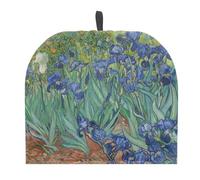 Buxolandt Tea Cosy for Teapot Large-Creative Kitchen Accessories Oil Painting Iris Print Tea Pot Dust Cover Waterproof Wear-Resistant With Drawstring for Decoration Dining Table