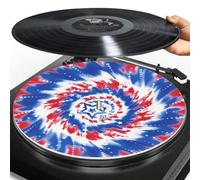 Buxolandt Turntable Slipmat for LP Record Player Rubber Slipmat American-Style Print Anti Static Mats Turntable, Improve Bass and Sound Quality Vibration Platter Mat, DJ Slipmats