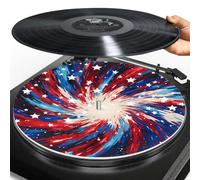 Buxolandt Turntable Slipmat for Vinyl LP Record Player Rubber Slipmat American Elements Print Anti Static Mats Improve Bass and Sound Quality, Anti Vibration Platter Mat DJ Slipmats