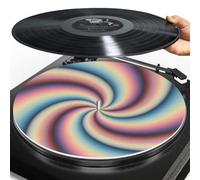 Buxolandt Turntable Slipmat for Vinyl LP Record Player Rubber Slipmat Psychedelic Print Anti Static Mats Improve Bass and Sound Quality, Anti Vibration Platter Mat DJ Slipmats
