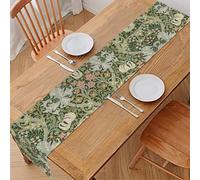 Buxolandt William Morris Original Design Table Runner Vintage Floral Botanical Table Runner for Dining Table Decor 12 x 72 Inch Fits Outdoor Indoor Party Green