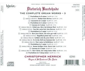 BUXTEHUDE: THE COMPLETE ORGAN WORKS, VOL. 3 NEW CD