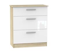 Buxton Chest of Drawers Natural & White 3 Drawers - 88.5cm