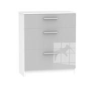 Buxton Chest of Drawers White & Grey 3 Drawers - 88.5cm