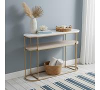 Buxton Console Table - Oval - White Marble and Gold