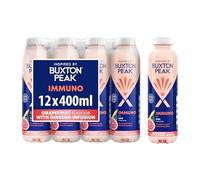 Buxton Peak Immuno Grapefruit & Ginseng Still Vitamin Water 12x400ml | Enhanced with zinc & vitamin B6 to support your immune system