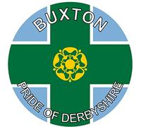 Buxton - Pride of Derbyshire - (Two Pack) 80mm Diameter Car Bumper Window Decal Sticker