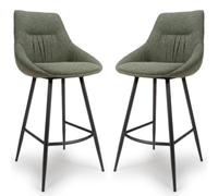 buxton sage fabric bar chairs in pair