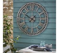 mysmartbuy.com Buxton Skeleton Indoor or Outdoor Clock - Battery Powered Weather Resistant Metal Home or Garden Round Quartz Clock for Wall, Fence, Shed, Summer House - Measures 60cm Diameter