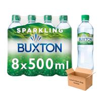 Buxton Sparkling Mineral Water, Naturally Filtered British Spring Water, Zero Calorie Fizzy Water, Ideal for Hydration & Mixers (8 x 500ml)