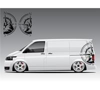 Buxton Sticker Shop Large Mountain Compass Vinyl Decal for Car, Van, Camper Adventure Vehicle Bonnet 2PCS Black