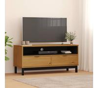 buxton wooden tv stand with 2 drawers 1 shelf in brown black