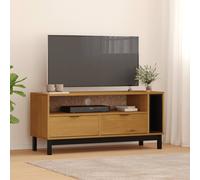 buxton wooden tv stand with 2 drawers 2 shelves in brown black