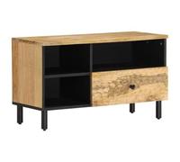 buxton wooden tv stand with 3 shelves in natural