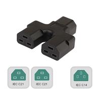 Buxuaaaa IEC320 C14 to 2xC21 Power Adapter Double C21 Splitter Extension Connector Socket Electric Converter Plug Converter