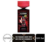 Lynx Fine Fragrance Cherry Spritz Essentials Gift Set with a Cherry Spritz body spray and Grooming Kit perfect for any occasion 1 piece