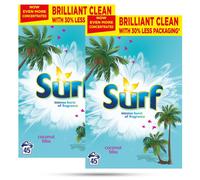 (Buy 2 - Coconut Bliss) 2x of 45W Surf Laundry Detergent Powder Fresh Lavender, Total 90 Washes