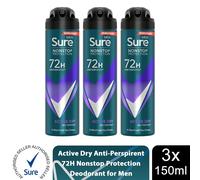 Sure Men Nonstop Protection Active Dry Anti-Perspirant Aerosol 150 ml