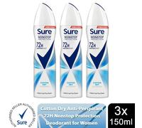 (Buy 3, Cotton Dry) Sure Women 72H Anti-Sweat Anti-Perspirant, 150ml