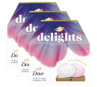 (Buy 3) Dove Beauty Bar Delights Gift Set, Original & Pink Soaps with Bamboo Tray