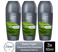 Dove Men+Care Advanced Extra Fresh 72hr Anti-Perspirant Roll On with Triple Action Sweat & Odour Protection Technology 50ml