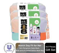 Sure Women's FIFA Match Day Fit 'Gift Set' for Her Body Wash, Spray & Wash Bag | Size: 3 Pack Sure Multicolor 3 Pack