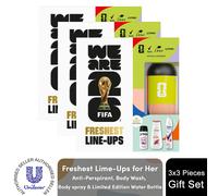 (Buy 3) Freshest Line-Ups FIFA Gift Set for Her Body Wash, Spray & Water Bottle