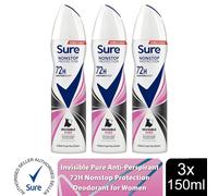 (Buy 3, Invisible Pure) Sure Women 72H Anti-Sweat Anti-Perspirant, 150ml
