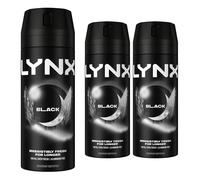 (Buy 3) Lynx Black Body Spray Deodorant 48Hrs High Definition Fragrance 150ml