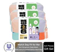 (Buy 3) Match Day Fit for Her FIFA Gift Set,Body Wash, Anti-Perspirant, Spray+Wash Bag