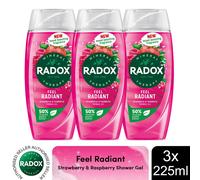 (Buy 3) Radox Shower Gel Feel Radiant 225ml, 3 or 6pk