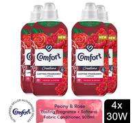 (Buy 4) Comfort Fabric Conditioner Peony & Rose 900ml 30W