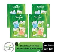 (Buy 4) Simple Sheet Mask Collection - Hydrating & Nourishing Facial Masks Gift Set