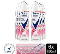 (Buy 6, Bright Bouquet) Sure Women 72H Anti-Sweat Anti-Perspirant, 150ml