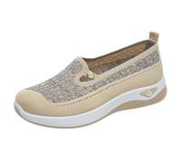 Buy Again My.Orders Ladies Trainers Wide Fit Wedge Walking Sneakers Casual Fashion Non-Slip Walking Shoes Lightweight Low Top Slip on Orthopedic Canvas Slip on Shoes Women Beige 6