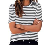 Buy Again My Orders Women's Striped Tops UK Casual Long Sleeve Crewneck Loose Fit Shirts 2025 Spring Fashion Lightweight Blouse Dressy Comfy Going Out Tshirts Ladies Elegant Work Office Tee