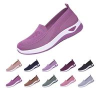Buy Again Orders My Past Orders+i+2025 Slip On Trainers Women Wide Fit Ladies Breathable Mesh Walking Running Shoes Comfortable Arch Support Soft Sole Athletic Purple 6.5