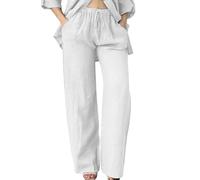 Buy Again Orders My Past Orders Womens Linen Trousers Casual Ladies Cotton Linen Pants Drawstring Elastic Waist Summer Pants with Pockets Lightweight Comfy Trousers Fall Sale 2025 White