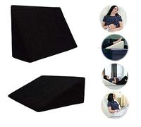 BUY ALL HERE Large Triangle Bedding Wedge Foam Pillow for Acid Reflux Flex - Reduce Back Neck Shoulder Knee Leg Sciatica Pain - Blood Circulation - Removable Zip Cover in Black - Made in UK