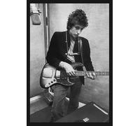 BUY ART FOR LESS Officially Licensed Bob Dylan Black and White 24 x 36 Inch Framed Art Poster - Sturdy Engineered Wood Frame with Plexi Glass - Ready To Hang