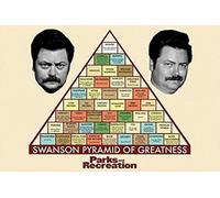 BUY ART FOR LESS Officially Licensed Parks and Recreation - Swanson Pyramid of Greatness TV Art Poster - 36 x 24 Inch - Decorative Print - Poster Paper - Ready to Frame