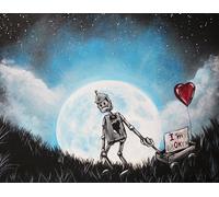 BUY ART FOR LESS Officially Licensed Tin Man I'm Br'OK'en 2 Original Artwork by Ed Capeau Wrapped Canvas Decor - 12 x 16 Inch - Engineered Wood Frame - Ready to Hang